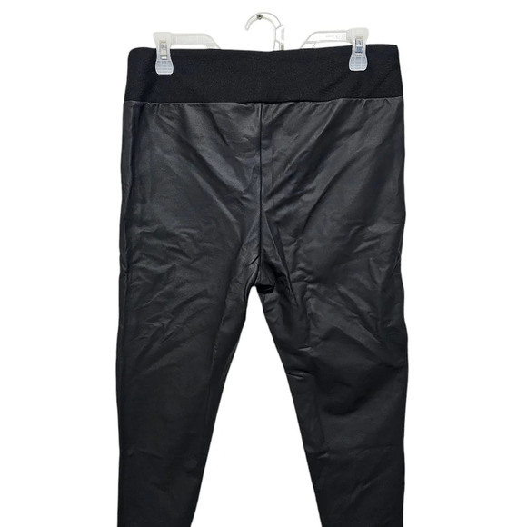 River Island High Rise Button Front Faux-Leather Leggings Black Size US 10 - Picture 8 of 9
